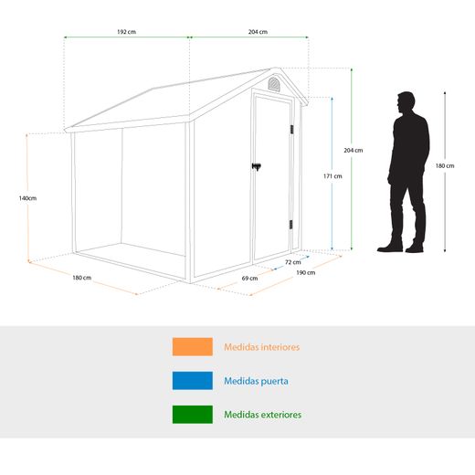 Caseta de Jardín en Resina Gardiun Sylvana A 3,92 m² con Leñero Exterior - 204x192x204 cm, Color Antracita, Resistente y Estética para tu Espacio Exterior