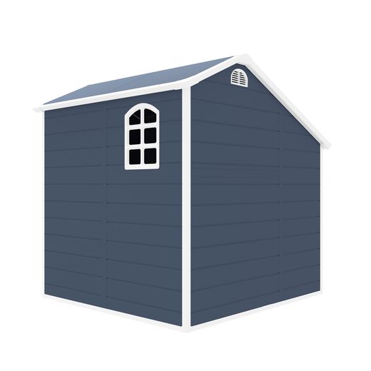 Caseta de Jardín en Resina Gardiun Sylvana A 3,92 m² con Leñero Exterior - 204x192x204 cm, Color Antracita, Resistente y Estética para tu Espacio Exterior