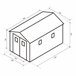 Caseta de Jardín Gardiun Zoe E en Resina 11,04 m² - 242x456x239 cm con Suelo Gris Antracita, Resistente y Estética para tu Espacio Exterior