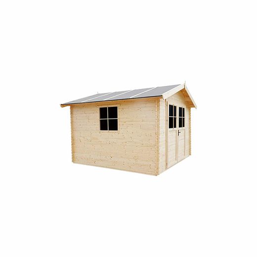 Caseta de Madera Machihembrada Gardiun Petrov 9 m² - 316x318x253 cm, Exterior con Cubierta Asfáltica, Diseño Robusto y Resistente para Jardín