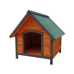 Caseta de Perro Pequeño de Madera Gardiun Sweet 72x76x76 cm con Tejado a 2 Aguas y Cubierta Asfáltica – Refugio Seguro y Resistente para Mascotas