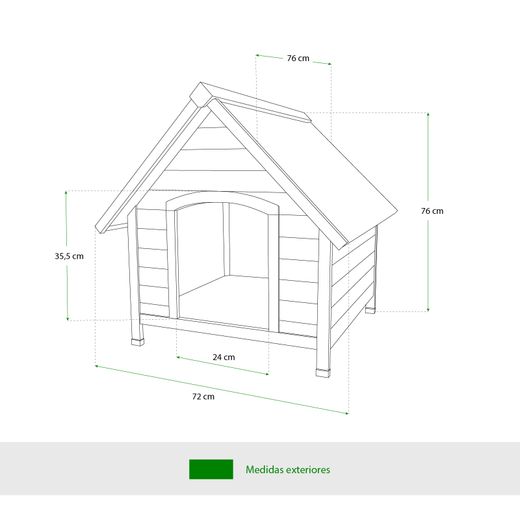 Caseta de Perro Pequeño de Madera Gardiun Sweet 72x76x76 cm con Tejado a 2 Aguas y Cubierta Asfáltica – Refugio Seguro y Resistente para Mascotas