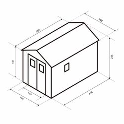 Resinenshütte Gardiun Zoe C 6,99 m² mit Boden und Doppeltür