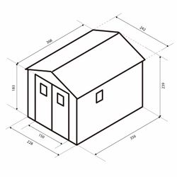 Caseta de resina Gardiun Zoe D 8,90 m² con suelo y puerta doble