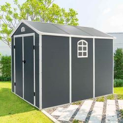 Caseta de Resina Exterior Gardiun New Fiorella 5,32m² (188x278x225 cm) con Ventanas Laterales y Respiraderos en Antracita/Blanco – Ideal para Jardín y Espacios al Aire Libre