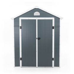 Caseta de Resina Exterior Gardiun New Fiorella 5,32m² (188x278x225 cm) con Ventanas Laterales y Respiraderos en Antracita/Blanco – Ideal para Jardín y Espacios al Aire Libre