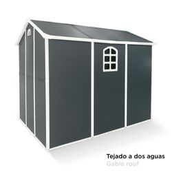 Caseta de Resina Exterior Gardiun New Fiorella 5,32m² (188x278x225 cm) con Ventanas Laterales y Respiraderos en Antracita/Blanco – Ideal para Jardín y Espacios al Aire Libre