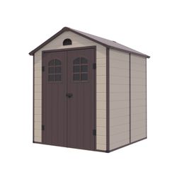 Caseta de resina Alessia A 3,57 m² con suelo y ventanas beige