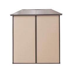 Caseta de resina Alessia A 3,57 m² con suelo y ventanas beige