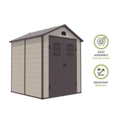Caseta de resina Alessia A 3,57 m² con suelo y ventanas beige