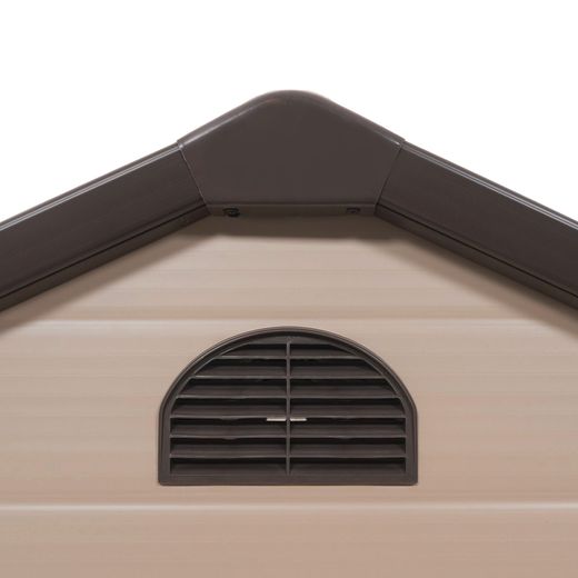 Caseta de resina Alessia A 3,57 m² con suelo y ventanas beige