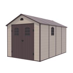Caseta de resina Alessia D 8,82 m² con suelo y ventanas beige
