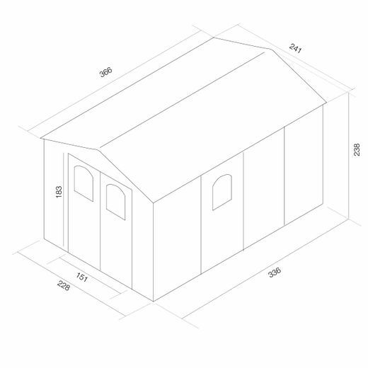 Caseta de resina Alessia D 8,82 m² con suelo y ventanas beige