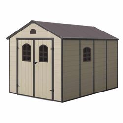 Caseta de resina Alessia D 8,82 m² con suelo y ventanas beige
