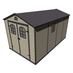 Caseta de resina Alessia D 8,82 m² con suelo y ventanas beige