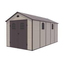 Resinenscheune Alessia E 11 m² mit Boden und beige Fenstern