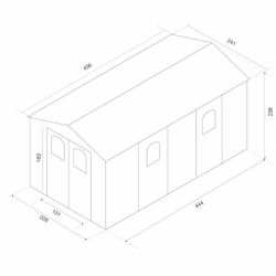 Resinenscheune Alessia E 11 m² mit Boden und beige Fenstern