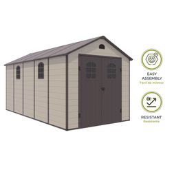 Resinenscheune Alessia E 11 m² mit Boden und beige Fenstern