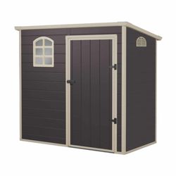 Caseta de Resina Gardiun Flat Roof 2,12 m² (191x111x195 cm) en Gris Antracita – Diseño Moderno y Resistente para Exterior