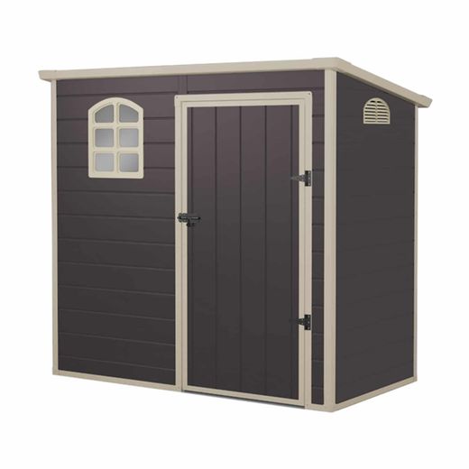Caseta de Resina Gardiun Flat Roof 2,12 m² (191x111x195 cm) en Gris Antracita – Diseño Moderno y Resistente para Exterior