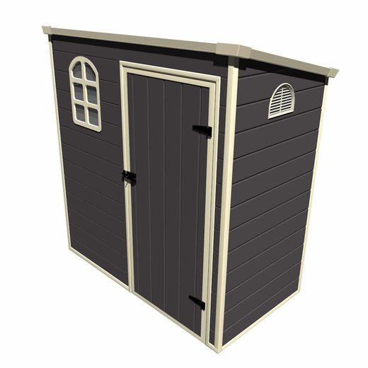 Caseta de Resina Gardiun Flat Roof 2,12 m² (191x111x195 cm) en Gris Antracita – Diseño Moderno y Resistente para Exterior
