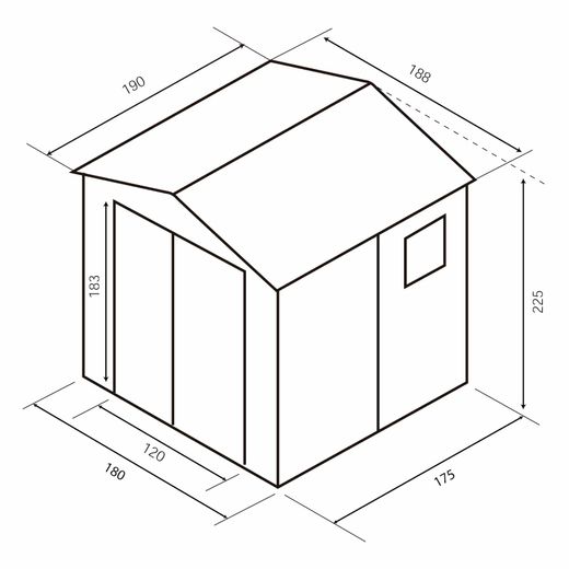 Caseta de Resina Gardiun Isabella Crudo/Marrón 3,57 m² Exterior 188x190x225 cm – Elegante y Resistente para Mascotas