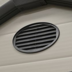 Caseta de Resina Gardiun Isabella Crudo/Marrón 3,57 m² Exterior 188x190x225 cm – Elegante y Resistente para Mascotas