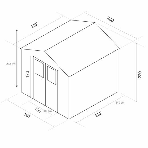 Caseta de Resina Gardiun Tuscany Evo 240 - 6 m², 230x262x220 cm, Color Blanco/Beige, Diseño Elegante y Resistente para Jardín