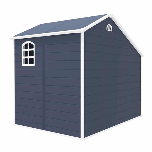 Caseta de resina con leñero exterior Sylvana 5 m², gris antracita, 260x192x226 cm