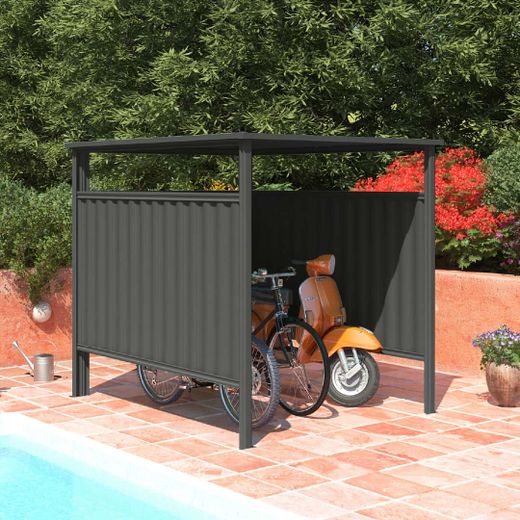 Caseta Metálica Cobertizo Gardiun Samara 3,60 m² en Acero Galvanizado 0.40 mm – Garaje para Moto, Bicicletas y Cubos de Basura, Resistente y Duradero
