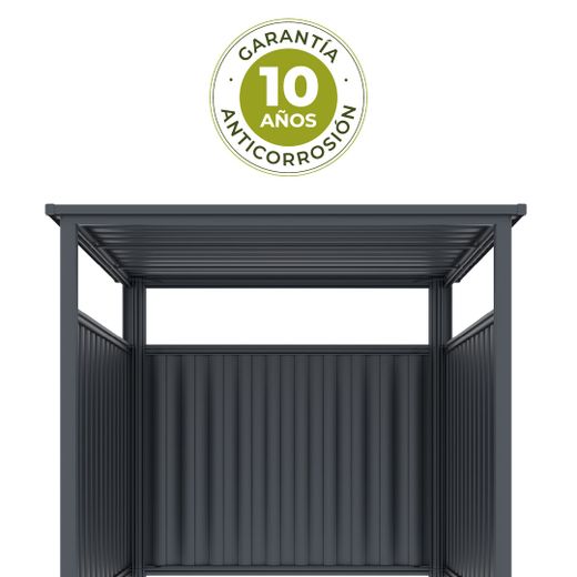 Caseta Metálica Cobertizo Gardiun Samara 3,60 m² en Acero Galvanizado 0.40 mm – Garaje para Moto, Bicicletas y Cubos de Basura, Resistente y Duradero