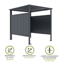 Caseta Metálica Cobertizo Gardiun Samara 3,60 m² en Acero Galvanizado 0.40 mm – Garaje para Moto, Bicicletas y Cubos de Basura, Resistente y Duradero