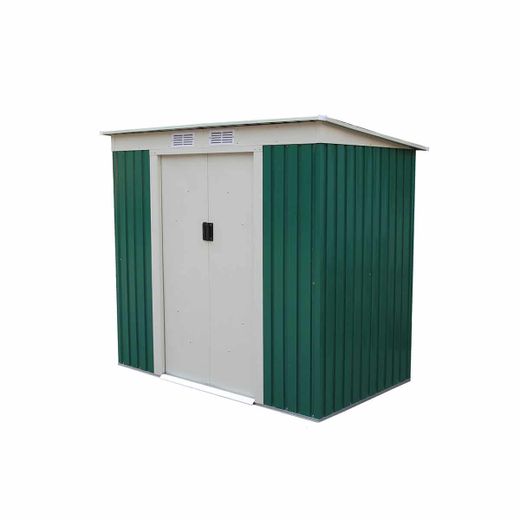 Caseta Metálica Exterior Gardiun Buckingham 2,43 m² - 121x201x176 cm en Acero Galvanizado, Color Verde, Ideal para Jardín y Espacios al Aire Libre