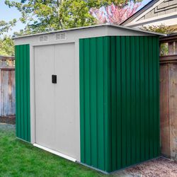 Caseta Metálica Exterior Gardiun Buckingham 2,43 m² - 121x201x176 cm en Acero Galvanizado, Color Verde, Ideal para Jardín y Espacios al Aire Libre