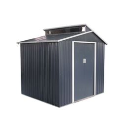 Caseta Metálica Exterior Gardiun Chester 4,25 m² - 193x220x214 cm, Acero Galvanizado, Color Gris Antracita, Resistente y Duradera para Jardín