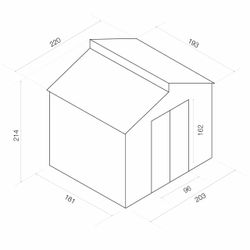 Caseta Metálica Exterior Gardiun Chester 4,25 m² - 193x220x214 cm, Acero Galvanizado, Color Gris Antracita, Resistente y Duradera para Jardín