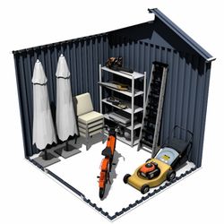 Caseta Metálica Exterior Gardiun Chester 4,25 m² - 193x220x214 cm, Acero Galvanizado, Color Gris Antracita, Resistente y Duradera para Jardín