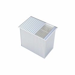 Caseta Metálica Exterior Gardiun Kingston 3 m² - 142x213x184 cm - Acero Galvanizado, Color Silver/Blanco, Ideal para Jardín y Espacios al Aire Libre