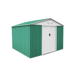 Caseta Metálica Gardiun Bristol 7,74 m² Exterior 241x321x205 cm - Acero Galvanizado Verde, Resistente y Duradera para Jardín y Almacenamiento