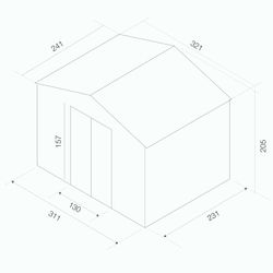 Caseta Metálica Gardiun Bristol 7,74 m² Exterior 241x321x205 cm - Acero Galvanizado Verde, Resistente y Duradera para Jardín y Almacenamiento