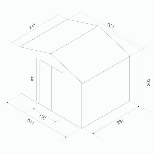 Caseta Metálica Gardiun Bristol 7,74 m² Exterior 241x321x205 cm - Acero Galvanizado Verde, Resistente y Duradera para Jardín y Almacenamiento