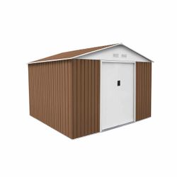 Caseta Metálica Gardiun Bristol 7,74 m² Exterior 241x321x205 cm en Acero Galvanizado, Color Marrón – Ideal para Jardín y Uso Exterior