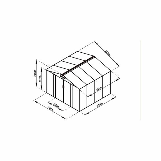 Caseta Metálica Gardiun Bristol 7,74 m² Exterior 241x321x205 cm en Acero Galvanizado, Color Marrón – Ideal para Jardín y Uso Exterior