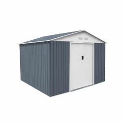 Caseta Metálica Gardiun Bristol 7,74 m² Exterior 321x241x205 cm - Acero Galvanizado, Color Gris Antracita, Ideal para Jardín y Almacenamiento