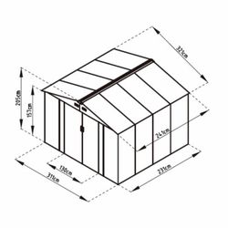 Caseta Metálica Gardiun Bristol 7,74 m² Exterior 321x241x205 cm - Acero Galvanizado, Color Gris Antracita, Ideal para Jardín y Almacenamiento