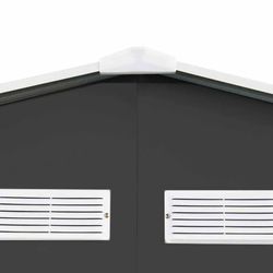 Caseta Metálica Gardiun Bristol 7,74 m² Exterior 321x241x205 cm - Acero Galvanizado, Color Gris Antracita, Ideal para Jardín y Almacenamiento