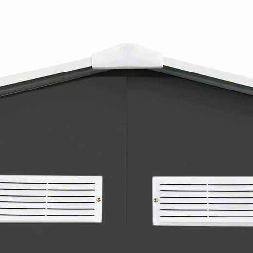 Caseta Metálica Gardiun Bristol 7,74 m² Exterior 321x241x205 cm - Acero Galvanizado, Color Gris Antracita, Ideal para Jardín y Almacenamiento