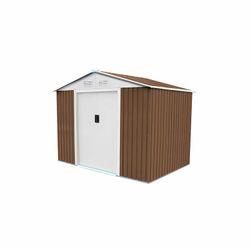 Caseta Metálica Gardiun Cambridge 4,72 m² Exterior 261x181x198 cm - Acero Galvanizado, Color Marrón, Resistente y Duradera para Jardín