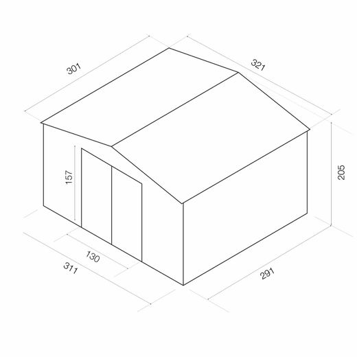 Metallgarage Gardiun Coventry 9,66 m², verzinkter Stahl, Schiebetür, Satteldach