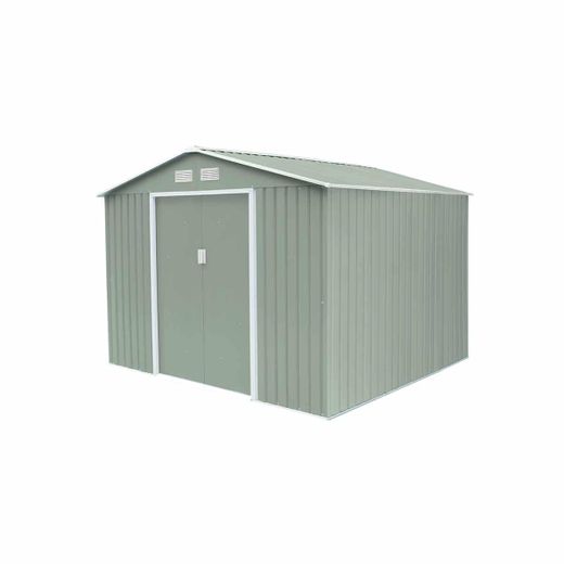 Caseta Metálica Gardiun Devon 7,06 m² - 277x255x202 cm, Acero Galvanizado 0.25 mm, Color Verde, Ideal para Jardín y Almacenamiento Exterior